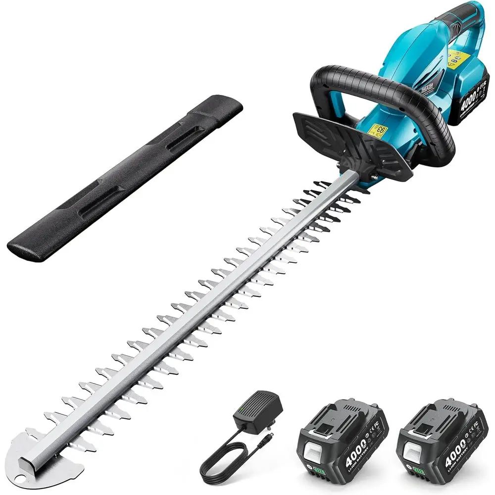 

Электрический кусторез с двумя аккумуляторами 4.0 Ач - двойное лезвие, зазор 0.71 дюйма, вращающаяся рукоятка, легкий, для сада и огорода