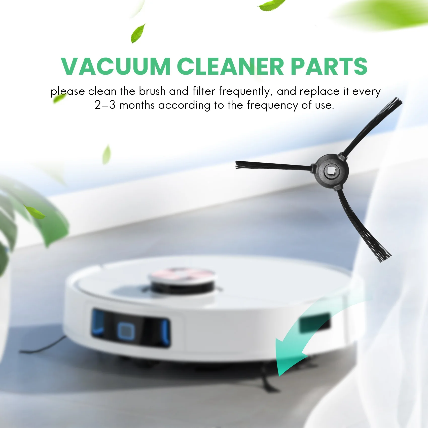 Escovas laterais para peças de reposição m520/m501, 4 filtros hepa laváveis + 4 escovas laterais kit de acessórios para aspiradores de pó robôs