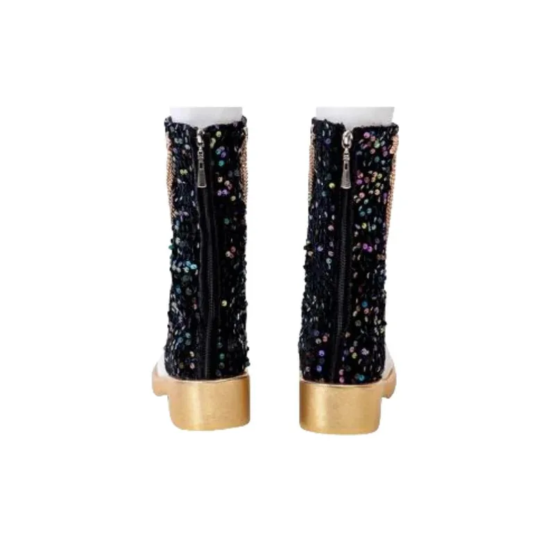 أحذية نسائية ميرا التأثيرية Kpop شيطان الصيادين ميرا أبيض وأسود أحذية حفلات DJ (السفينة خلال 10 أيام عمل)