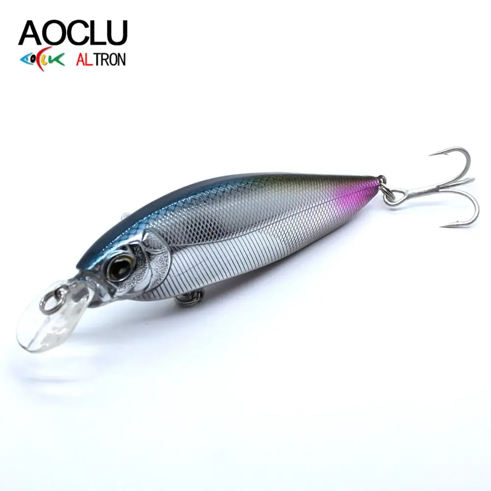 AOCLU-Floating Minnow Hard Bait Jerkbait Wobbler Flap Slap Fishing Lure Rattle Easy Cast Rattle, 105mm, 16.7g, Diving Depth 0.8M