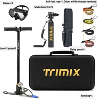 TRIMIX Mini Scuba Lung 0.5L Tank PortableDiving Tank Mask 3-Level Hand Pump 6-10 Minutes Underwater Breathe Diving Cylinder