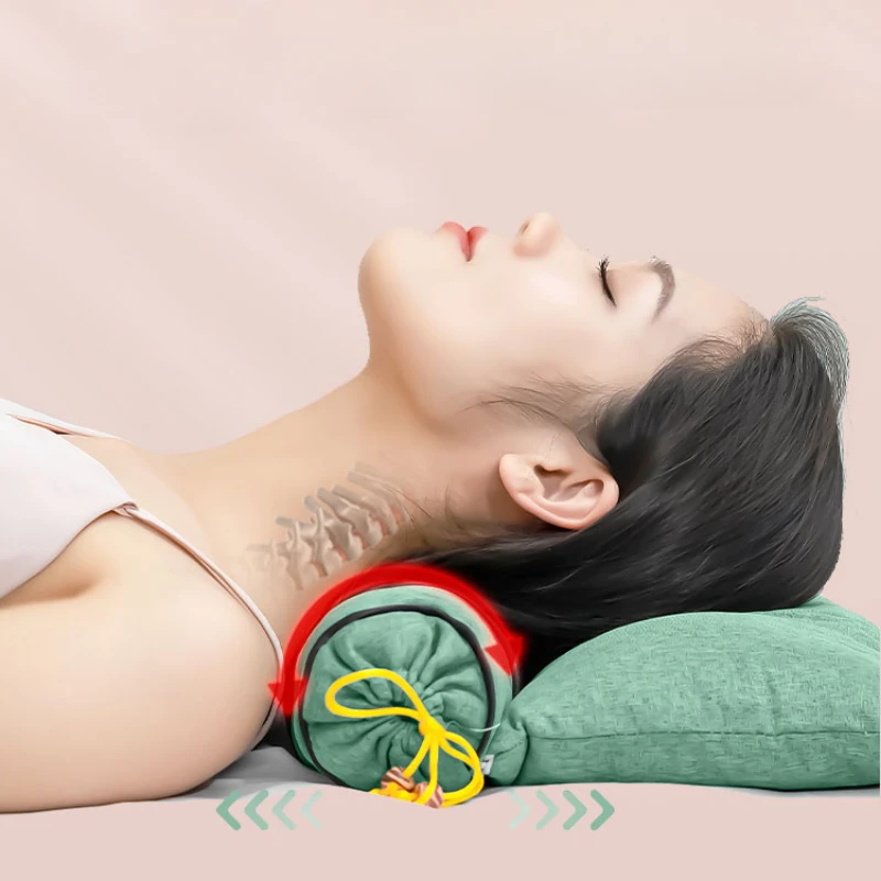 Adjustable Mugwort Pillow Hot Compress Therapy Cushion Vibration Massage Salt Pillow Inflatable Mat Health Care Pillow