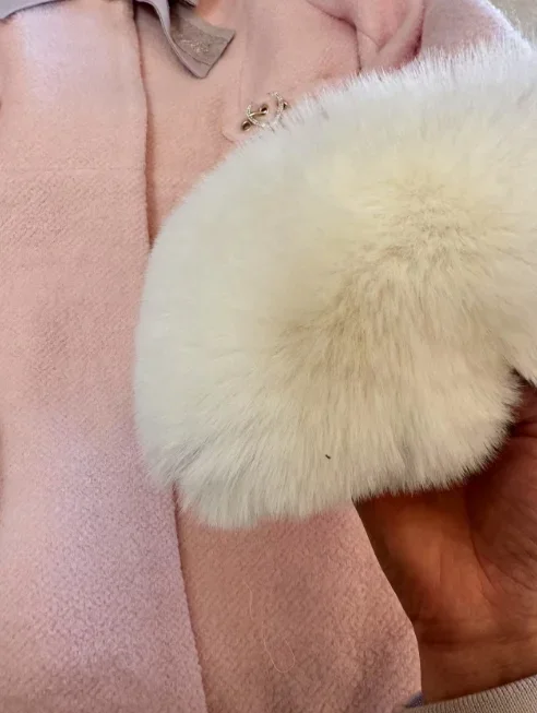 Japanese Sweet Bow Slim Medium Long Woolen Coat Winter New Faux Fur Collar Lolita Girl Women\'s Pink White Wool Coats Overcoat