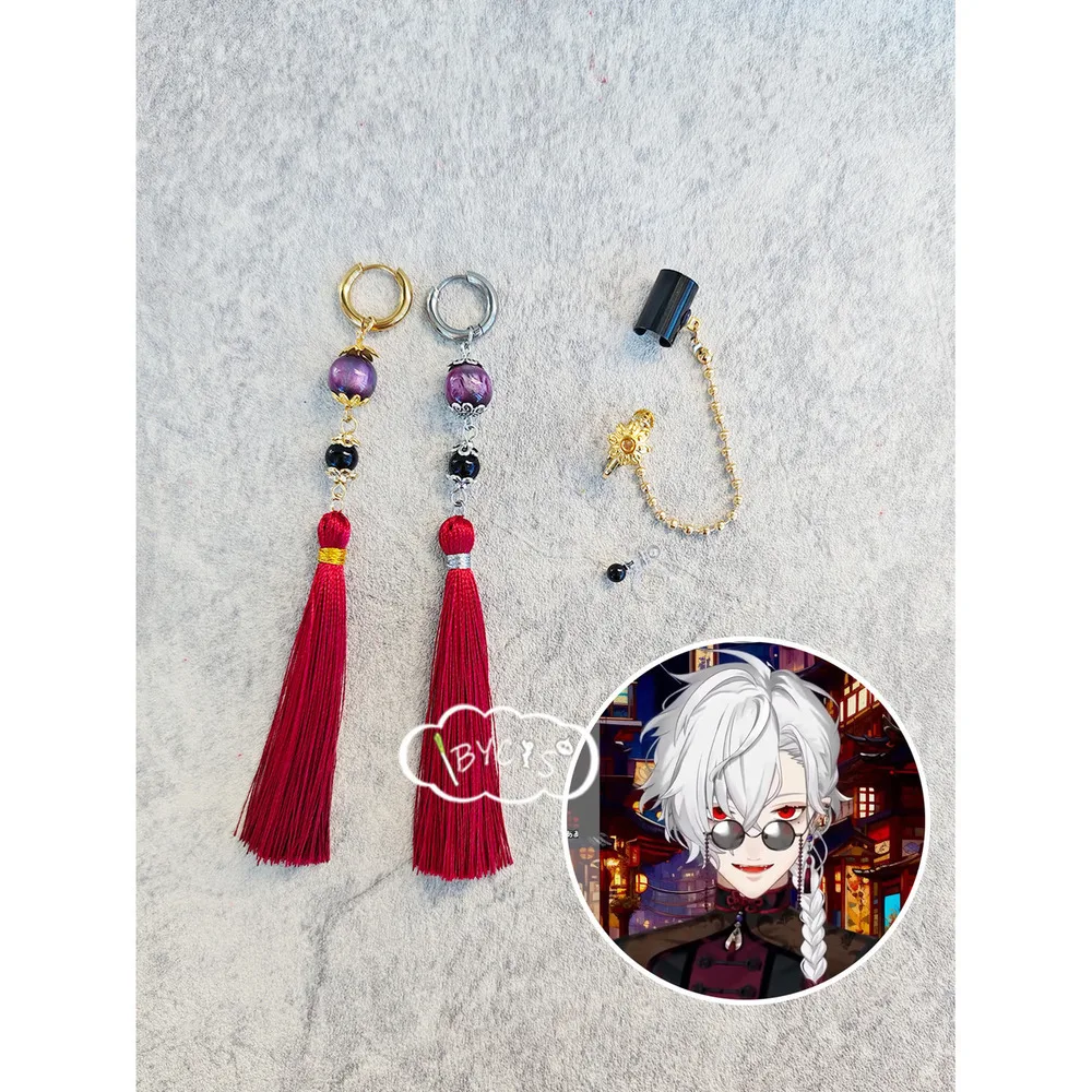 

NIJISANJI Youtuber Kuzuha Cosplay Clip Ear Pins Cos Earrings Eyeglasses Costume Anime Prop Jewelry Accessories