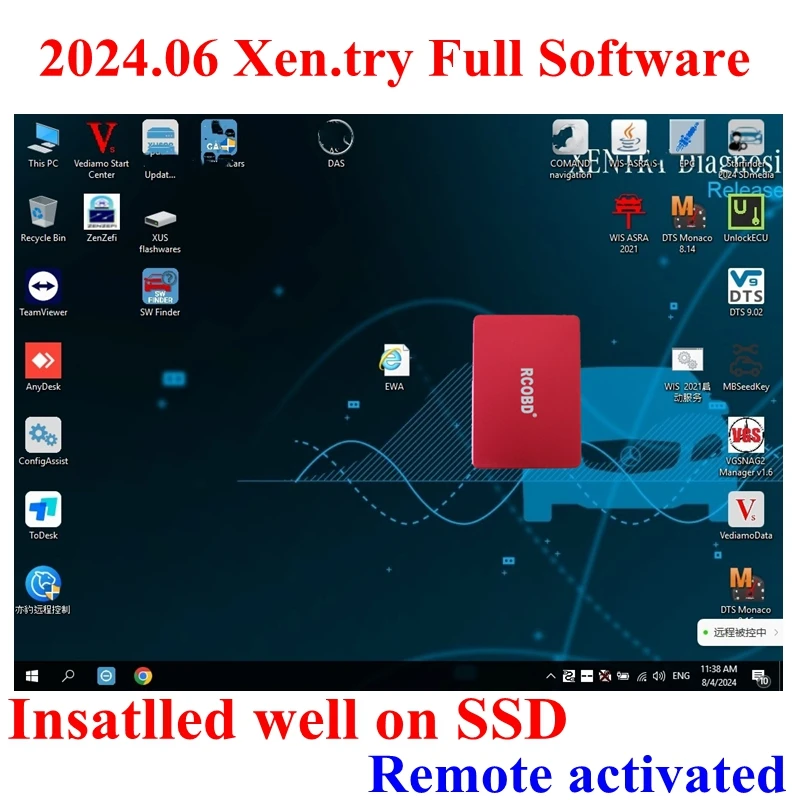 

NEW DAS Xe/ntry 06.2024 Full Softwares DT.S,WIS, EPC,VE-DIAMO for MB STAR SD C4 C5 480GB SSD fit for 80% laptop CF19 CF53 T410