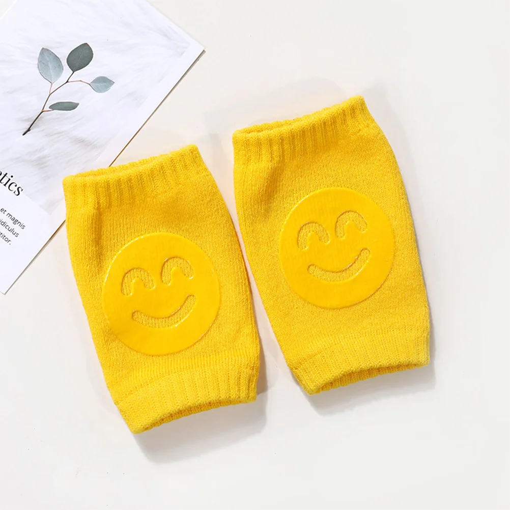 

3Pair Baby Knee Pads Cotton Breathable Elastic Non Slip for Crawling Protection Yellow Baby Kneepads