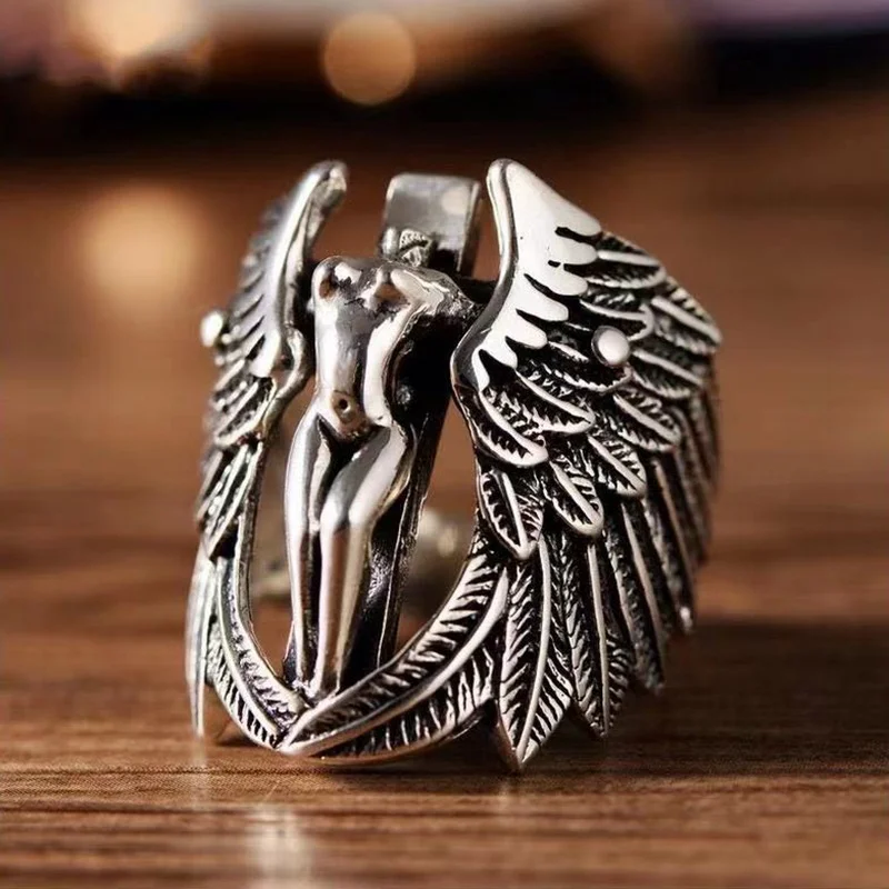 1Pcs European American Devil Rings Hip-hop Style Vintage Eagle Rings for Men Exaggerate Jewelry Party Decoration