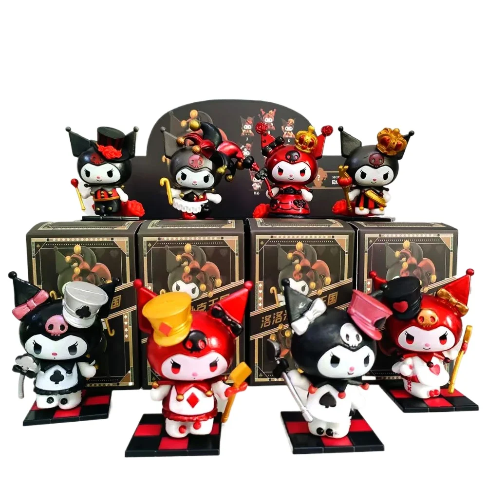 

Original Sanrio Random Blind Box Kawaii Kuromi Kingdom Spade Series Dolls Model Desktop Ornaments for Girls Christmas Toy Gifts