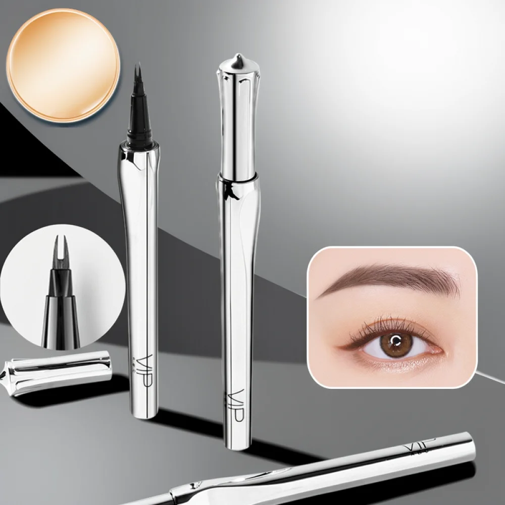 For For VIPABC Fork Tip Brow Definer Smudge Proof Eyeliner Pencil Natural Makeup Waterproof Long Lasting Applicator
