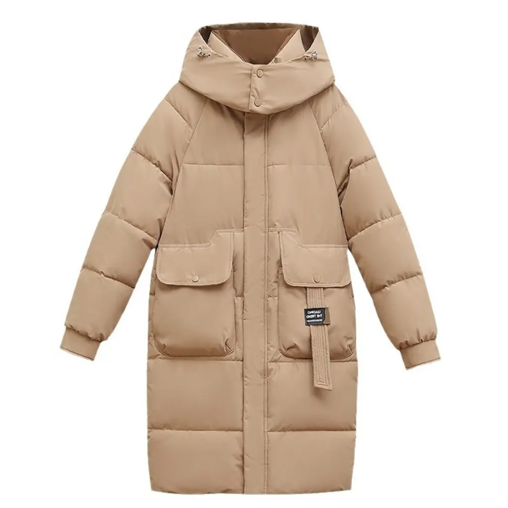 

Women's Long Hooded down Jacket Design Stand Collar Cotton-Padded Bread Clothing Loose Fit Winter Outerwear