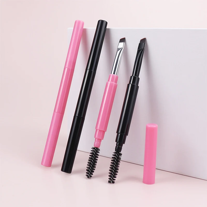 1PC Portable Double Head Eyebrow Brush Spiral Brush Eye Liner Brush With Cover Makeup Brush Eyebrow Extension Makeup Tool