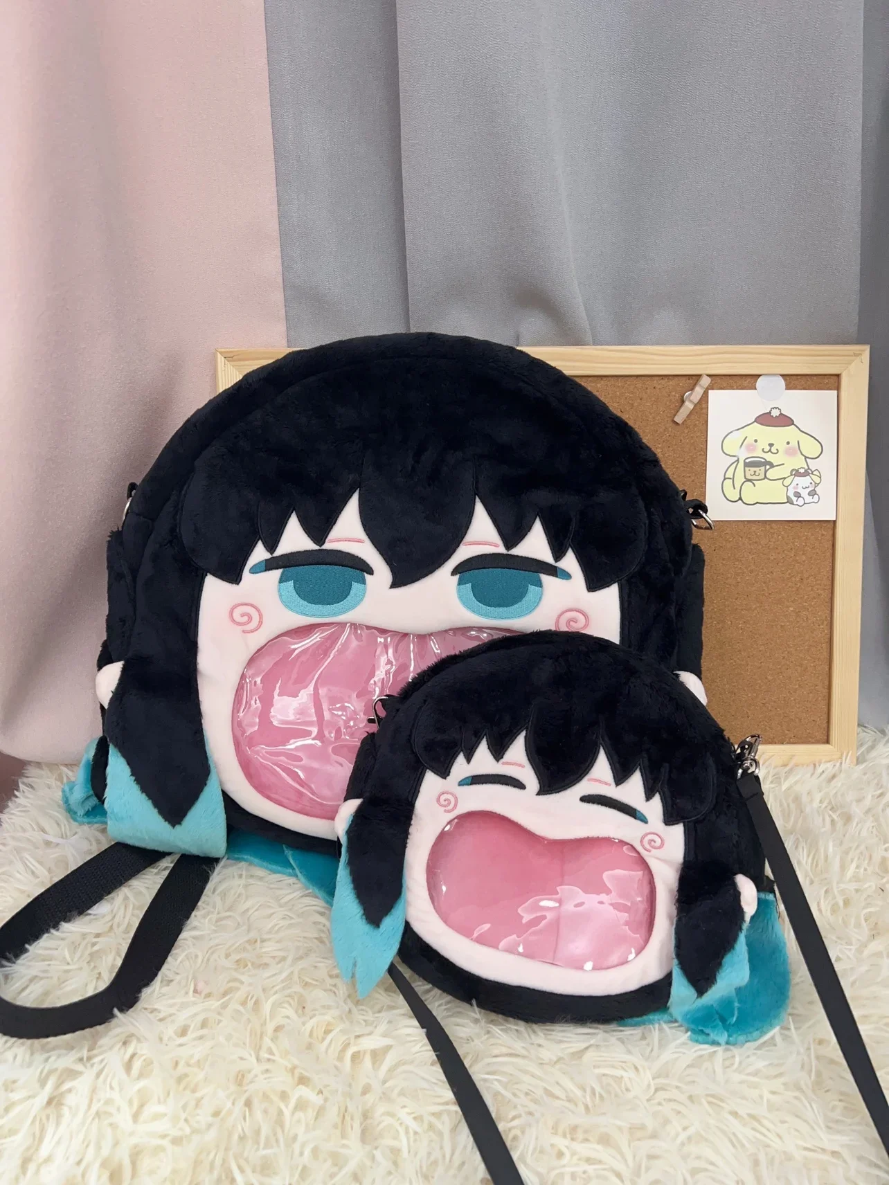 Game Anime Tokitou Muichirou Cosplay Big Mouth Transparent itabag Student Zipper Backpack Messenger Bags Shoulder