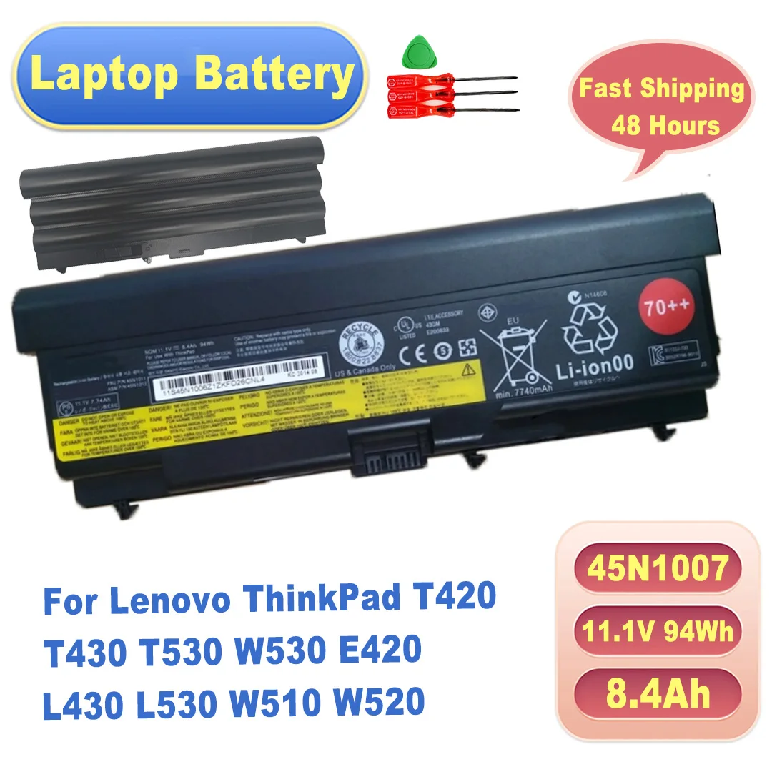 45N1007  11.1V 94Wh Battery for Lenovo ThinkPad T420 T430 T530 W530 E420 L430 L530 W510 W520