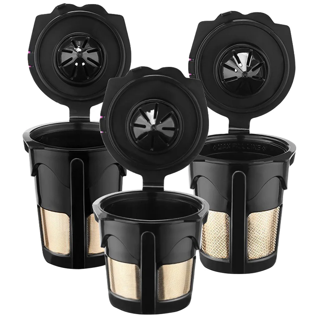 3Pcs Reusable Coffee Capsules Filter Stainless Steel Mesh Strainer Replacement for Keurig 2.0 Coffee Machine