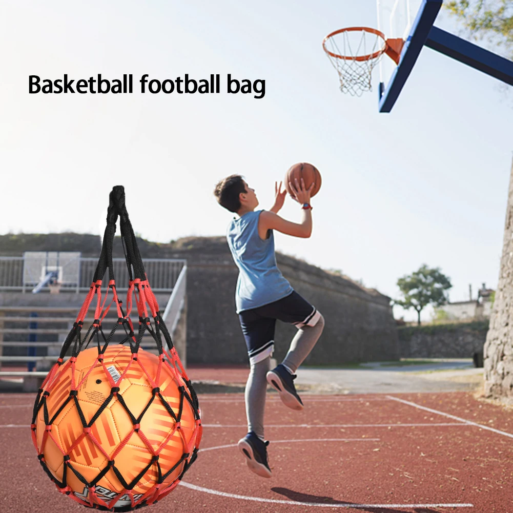 Nylon Basketball Carry Bag Sports Mesh Equipment Football Net Bag for Carrying Basketball Volleyball Soccer Football Accessories