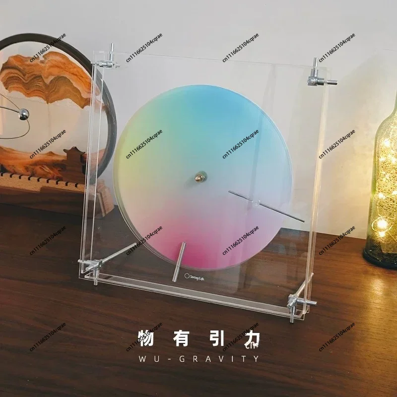 Three-color rainbow clock with attractive force, wall table wall clock silent decorative desktop ornament ins simple  creative