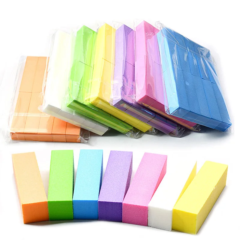 5/10 Uds bloque de amortiguación limas de uñas manicura pedicura cuidado de uñas pulido lijado esponja blanca pulidores herramientas de lima de uñas