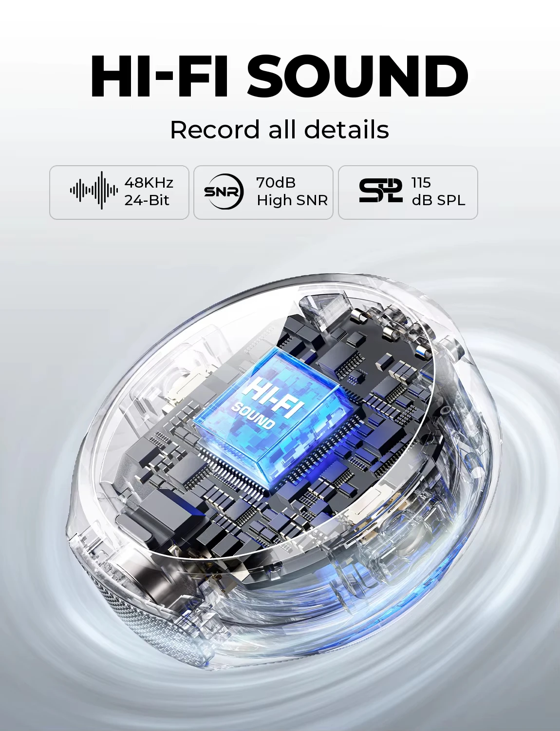 ميكروفون Hollyland Lark M2 اللاسلكي Lavalier لهاتف iPhone وAndroid وإلغاء الضوضاء لكاميرا تسجيل الفيديو والبث