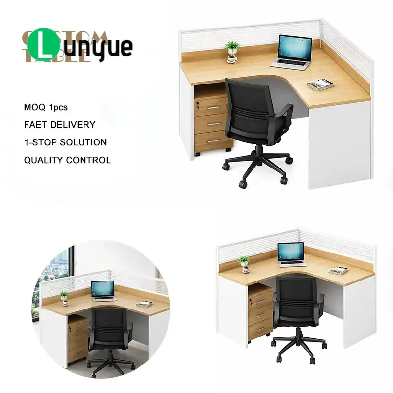 Heavy Duty Commercial Computer Desk Stable Wooden Frame Spacious Desktop Modern Design Office Workbench for Home Business Use