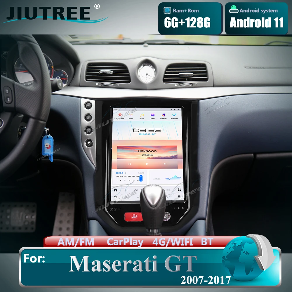 Android 11 8G 128G Car Radio For Maserati Gran Turismo GT 2007 2008 2009-2017 Qualcomm Tesla Style Auto GPS Navigation Carplay