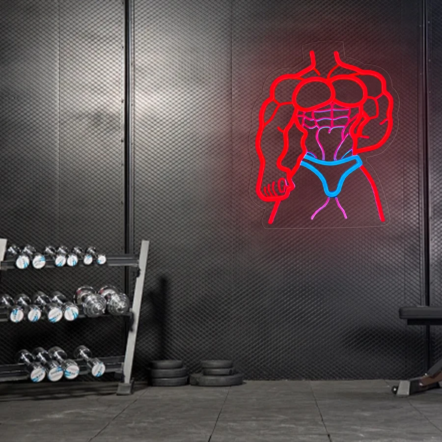 Back To The GYM Neon Sign – Dimmable LED Wall Light, USB Powered, Silicone & Acrylic, Motivational Fitness Decor For Home Gym, Man Cave, Workout Room