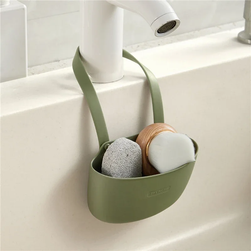 Kitchen Sink Sponges Holder For Bathroom Soap Dish Drain Water Basket Drying Rack Accessories  Organizer Rice spoon Rice bowl