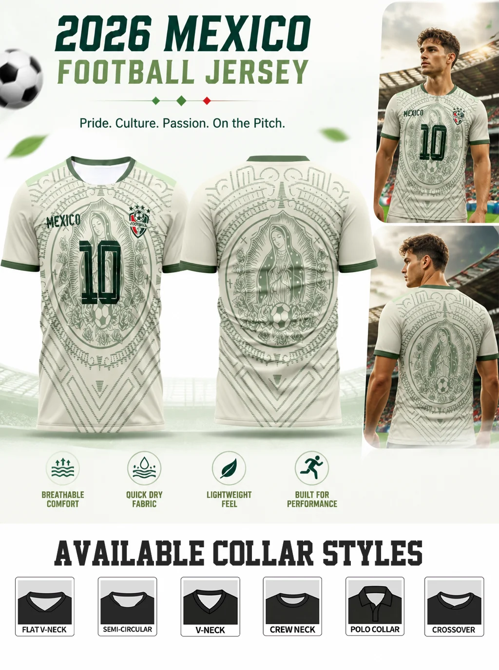Competition‑friendly cut soccer jersey with loose mobility room for unblocked sprinting and dribbling moves