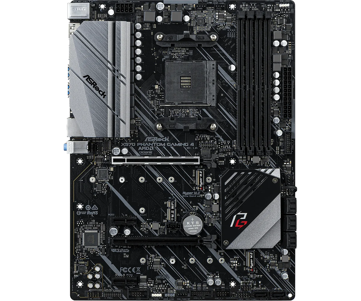 X570 Motherboard ASROCK X570 PHANTOM GAMING 4  AM4 4×DDR4 128GB PCI-E 4.0 ATX For Ryzen 5600 4600G PRO 2700 3400G cpu