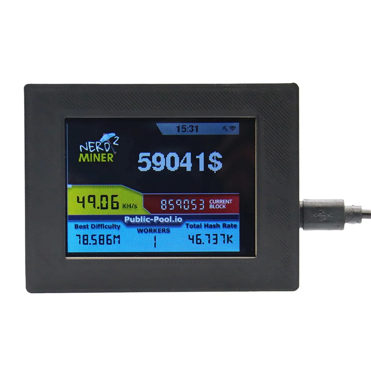 L33A_Nerdminer V2 Miner 56KH/S 2.8 Polegadas Display LCD Bitcoin Solo Miner Nerd Miner BTC Lottery Miner