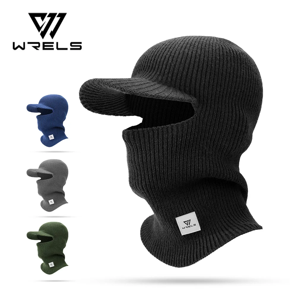 

WRELS Winter Knitted Balaclava Beanie Hat Warm Cycling Ski Mask Windproof Thermal Fleece Cover Neck Gaiter Cap Neck Warmer