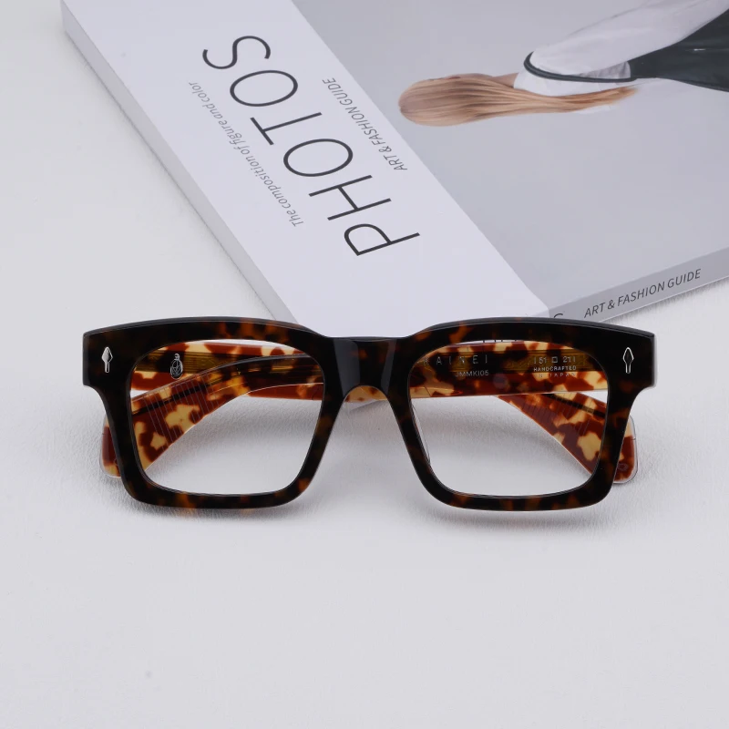 Glasses Quality Men Eyeglass Frames Black Fashion Acetate Large Glasses Frames Square Designer Brand Glasses Women KAINE