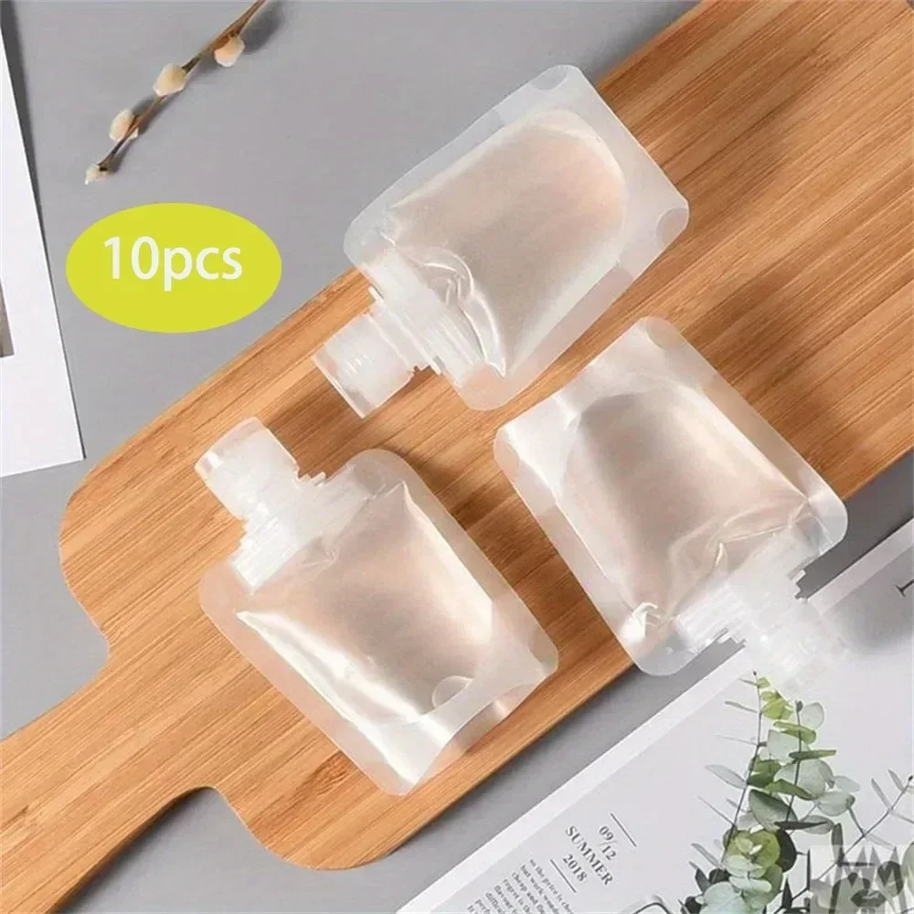 10pcs 30/50/100ml Travel Empty Squeeze Bags Lotion Dispensing Bags Reusable Liquid Leakproof Shampoo Cosmetic Storage Bags