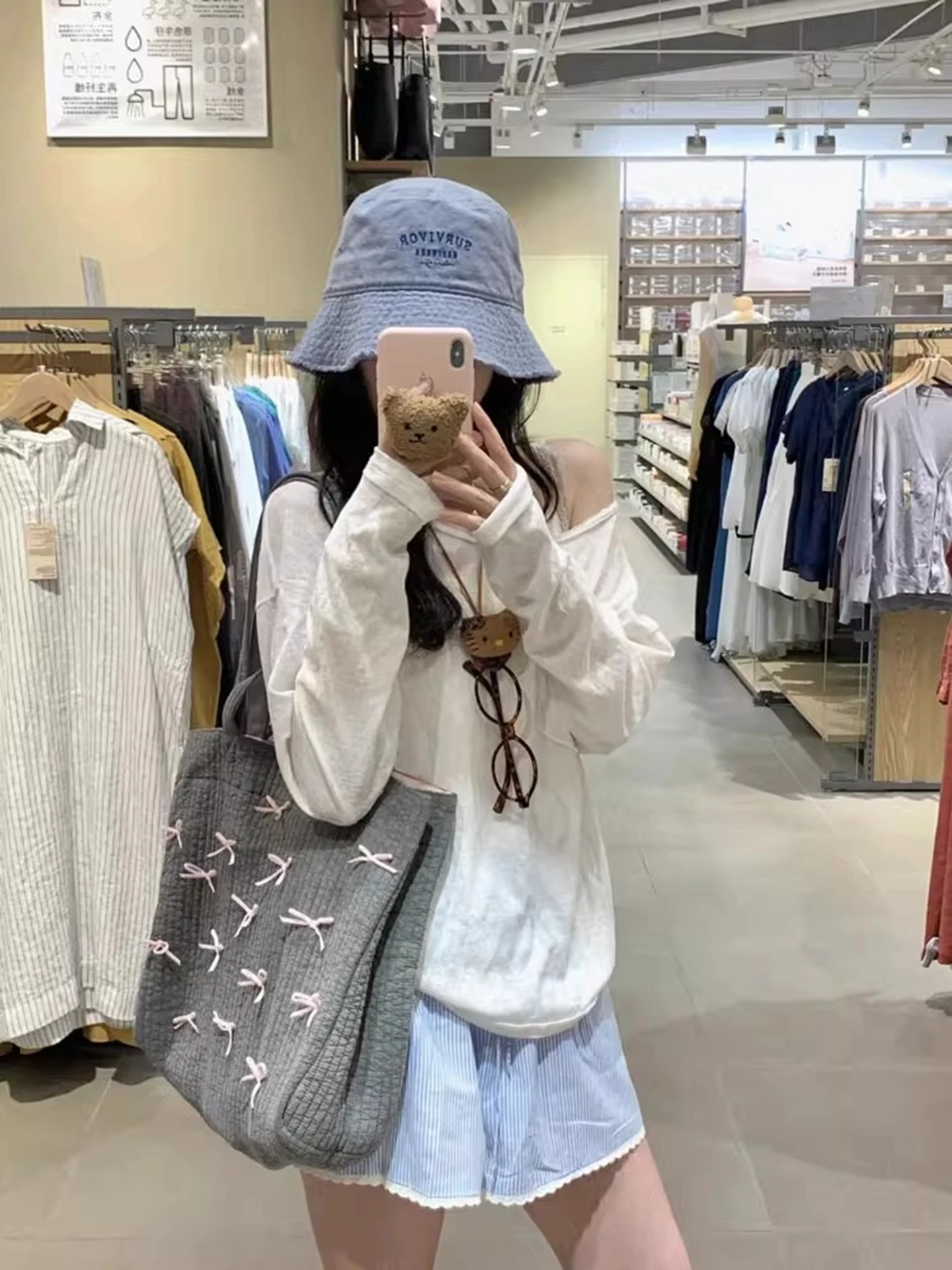 Niebieskie, w paski, koronkowe spodnie damskie na lato, luźny krój, szerokie nogawki, wysoki stan, długość ort, inny materiał 00