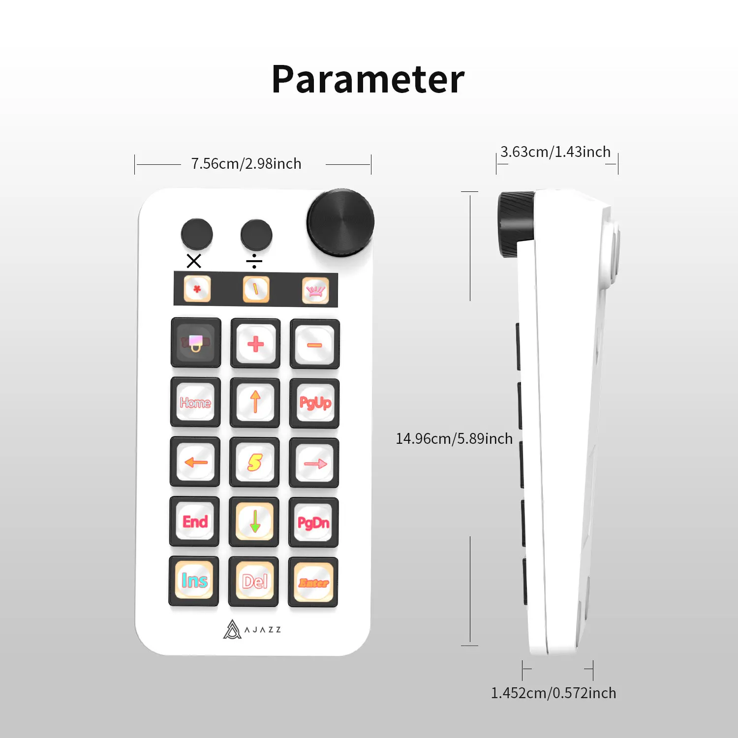 Ajazz N1 teclado Macro programable Panel de consola multifuncional Assistente botón personalizado Mini teclado para PC portátil