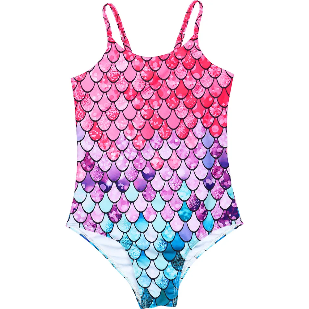 Bañador brillante de sirena para niñas, traje de baño para playa, Bikini, Monokini, disfraz de Cosplay