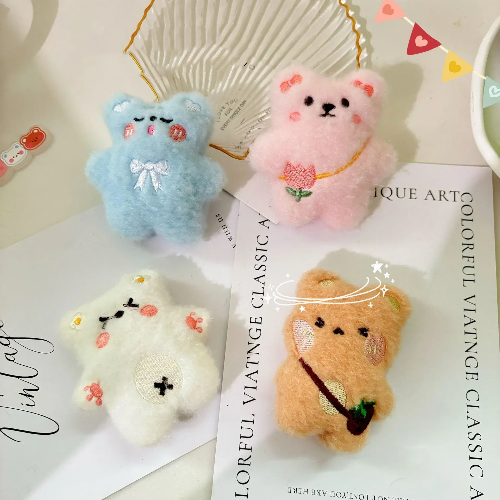 

Universal Plush Bear Phone Holder Socket Griptok Smart Tok Bracket Y2K Pink Phone Clear Grip for iPhone Samsung Smart Tok