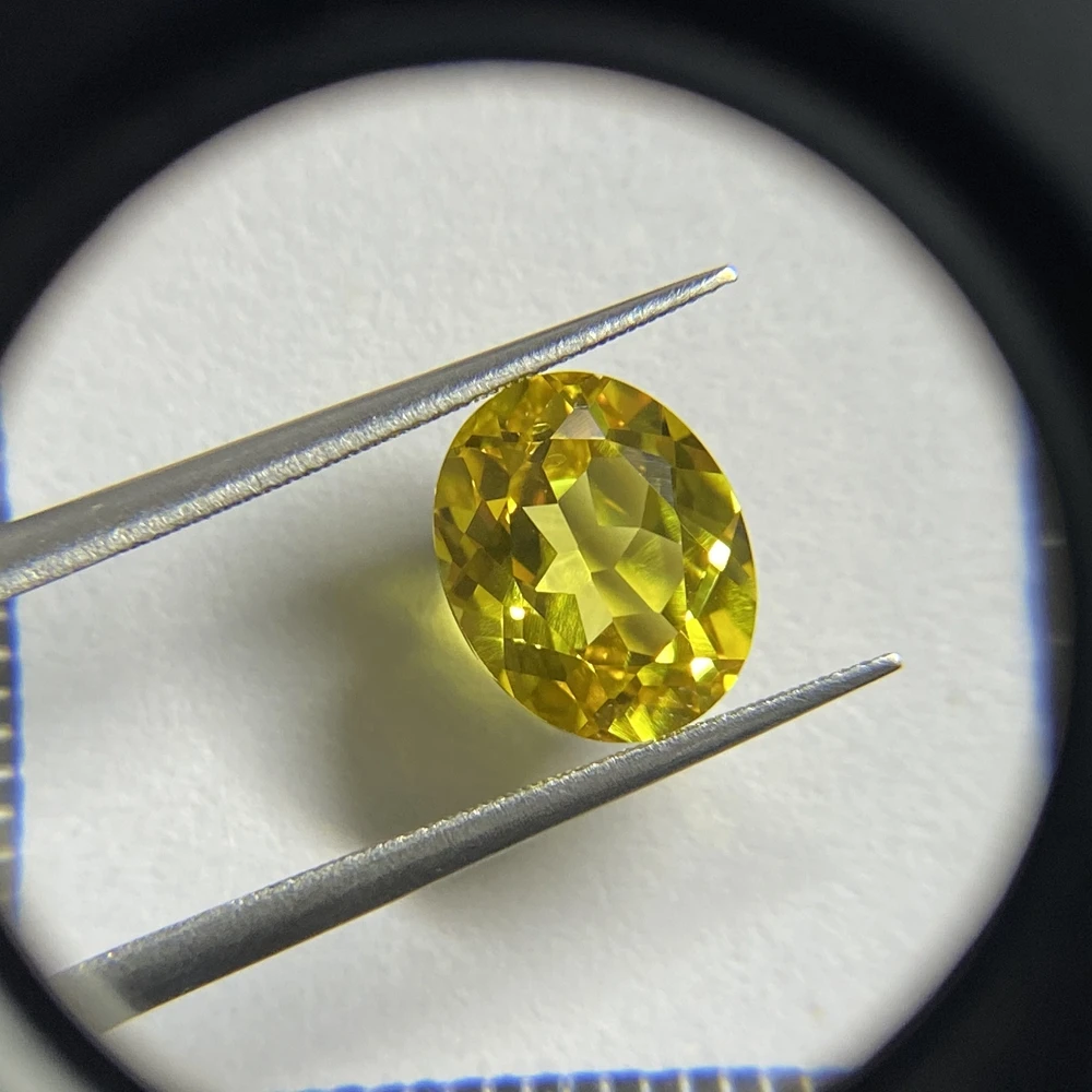 

10x14mm Oval Cut 5A Quality Yellow 21# Corundum Synthetic Sapphire Gemstone for Jewelry Making