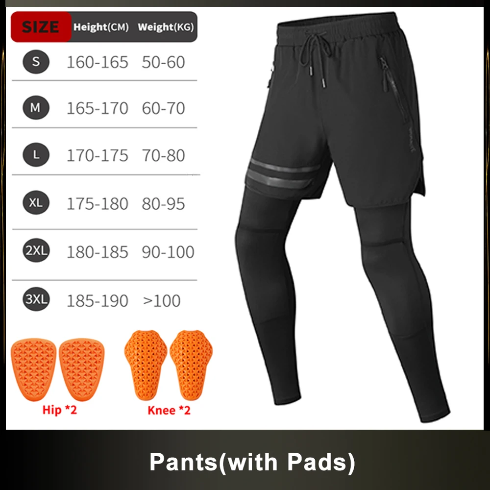 

SummerMotorcycle Racing Pants Men's Motocross Off-Road Pants Black Mountain Bike Cycling Moto Pants With Protective Gear