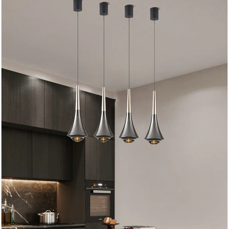 Nordic Modern Minimalist Lifting High-end Pendent Lamp Bedside Bedroom Background Wall Light Coffee Shop Mini LED Decorative Art