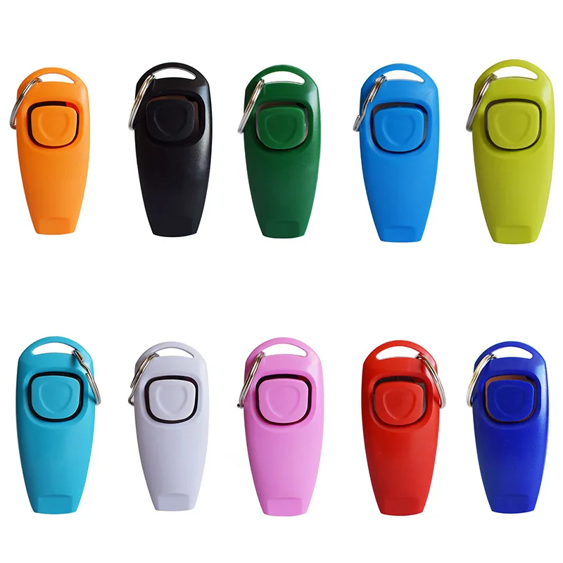 2-in-1-Klicker für Hunde, Hundetraining, Pfeife, Clicker, Hundetrainer, Welpe, stoppt das Bellen, Trainingshilfe, Werkzeug mit Schlüsselring,