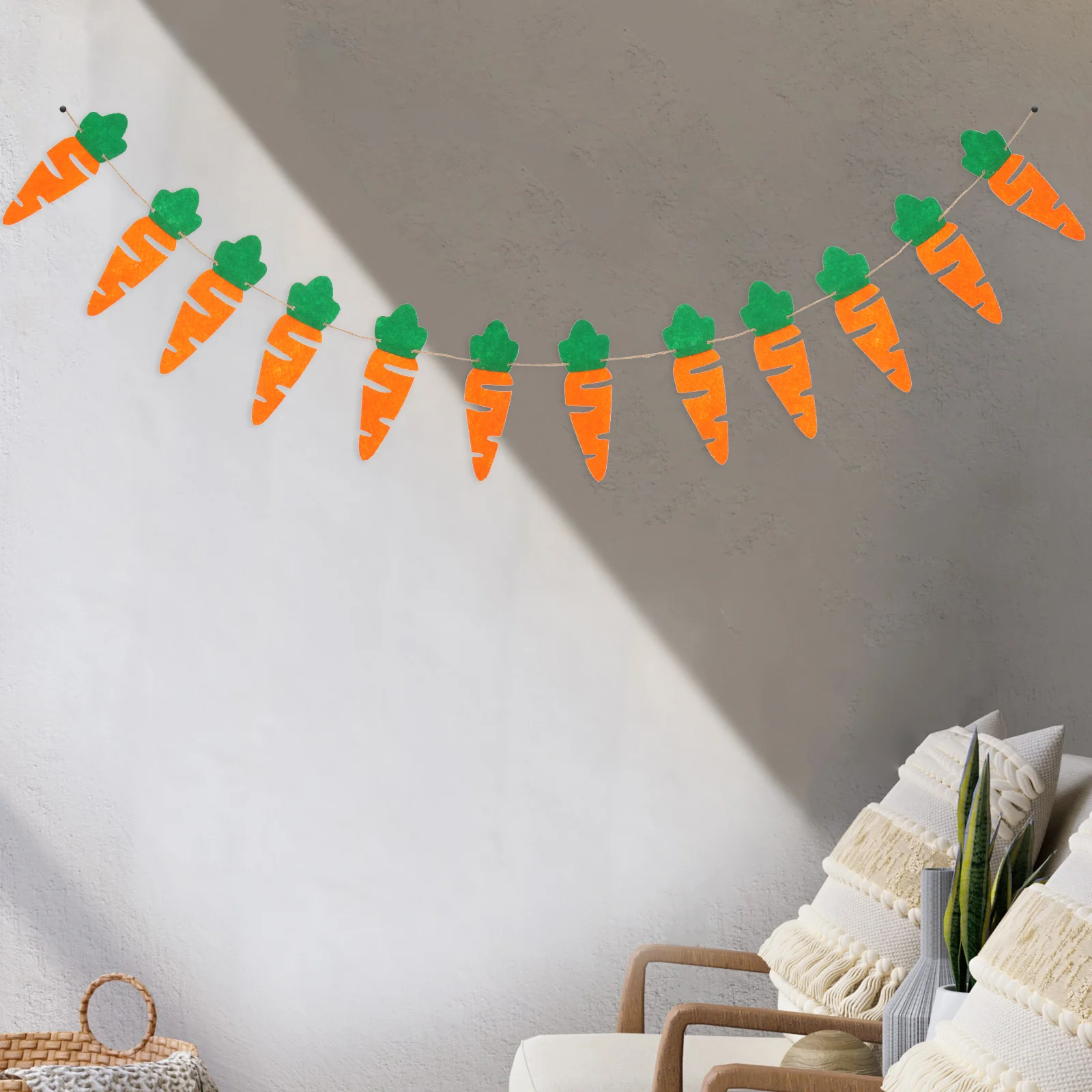 

Carrot Party Decoration Hanging Banner Garland Decorative Pendant Carrots Spring Theme Bunting Easter Home Decor Festive
