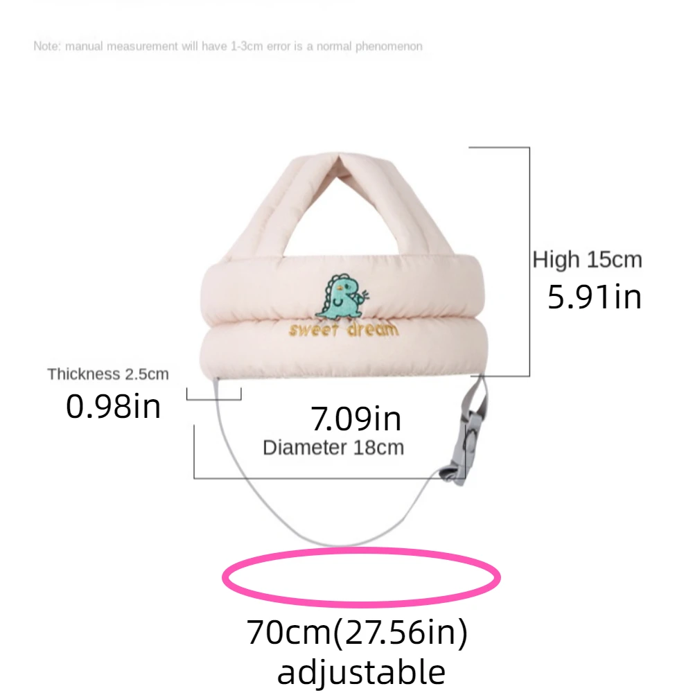 통기성 유아 보호용 헤드기어 조절 가능한 보호용 유아 충돌 방지 캡 만화 패턴 스폰지 유아 캡