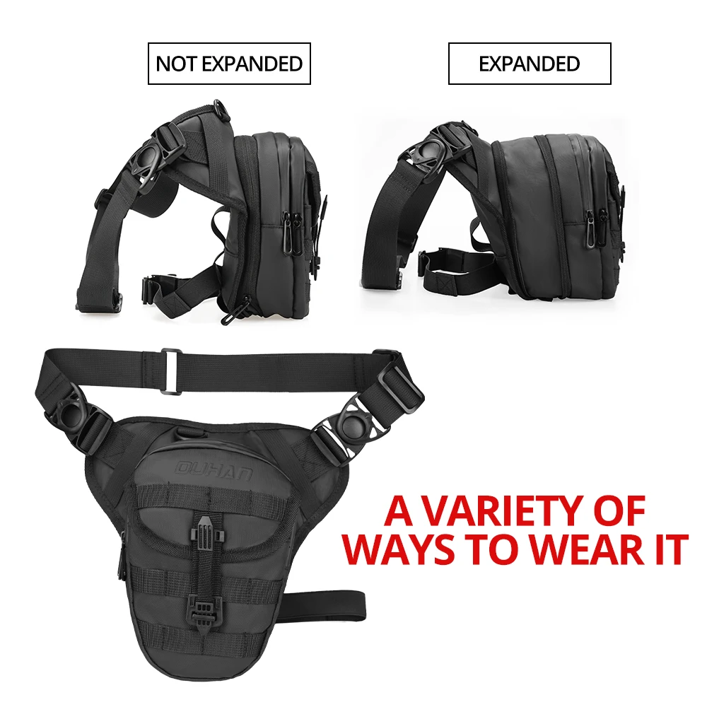 DUHAN Multi-Function Motorcycle Drop Leg Bag Hip Bum Motorcycle Bag Outdoor Waist Bag Motorbike Riding Chest Bag