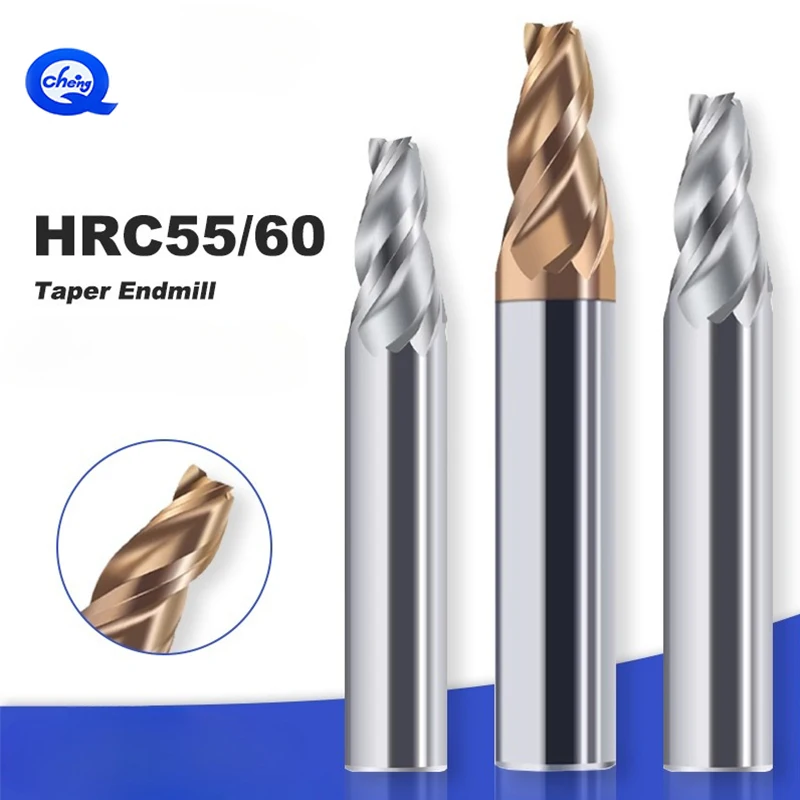 

HRC55/HRC60 Carbide Tapered End Mill Angular CNC Machning Cutter Metal Router Bit 1 1.5 2 3 8 10 degxree