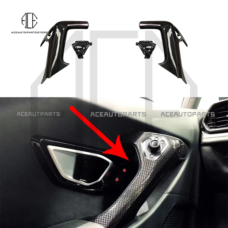 

Крышка дверной ручки, внутренние комплекты из сухого углеродного волокна для Lamborghini LP610-4 LP580, сменный стиль крышки дверной ручки Huracan