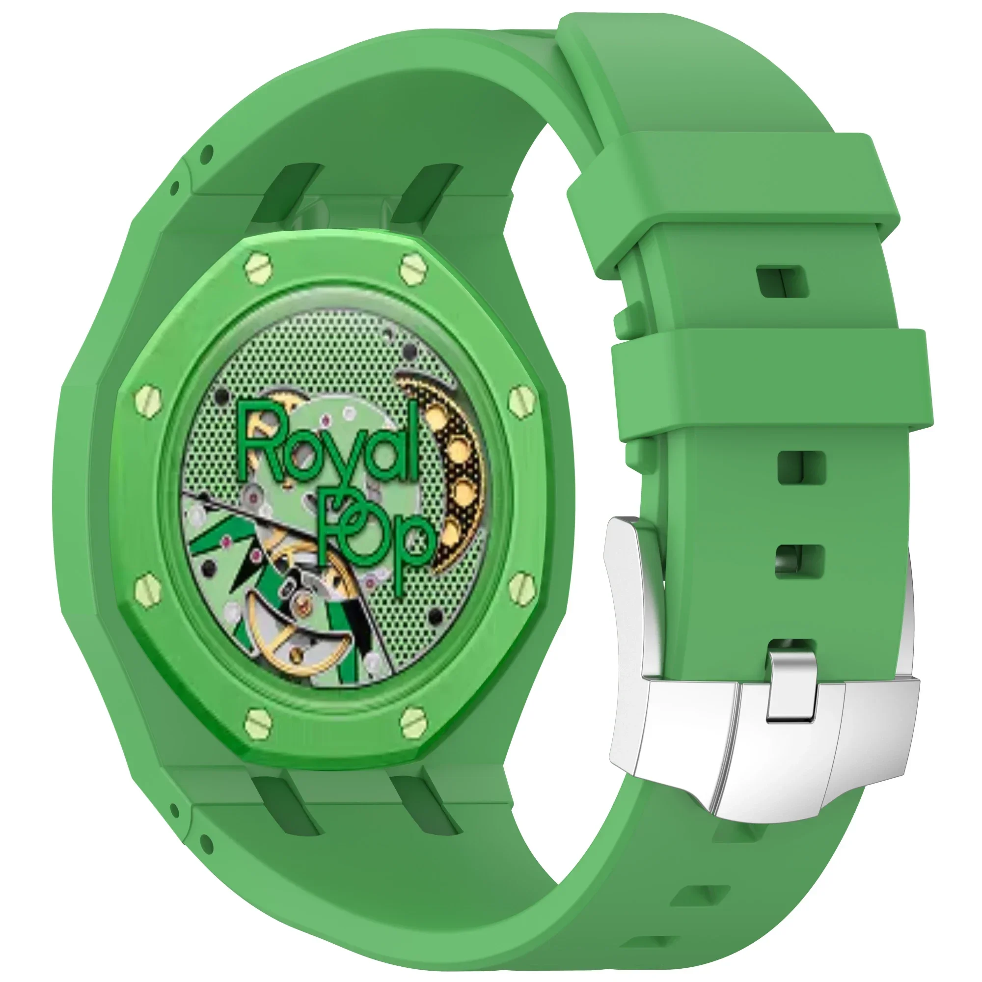 2-in-1-Armband + Gehäuse für Swatch x AP Royal Pop Taschenuhr, umbaubar zur Armbanduhr, PC-Gehäuse + Silikonarmband, Armband-Zubehör – Detail 18
