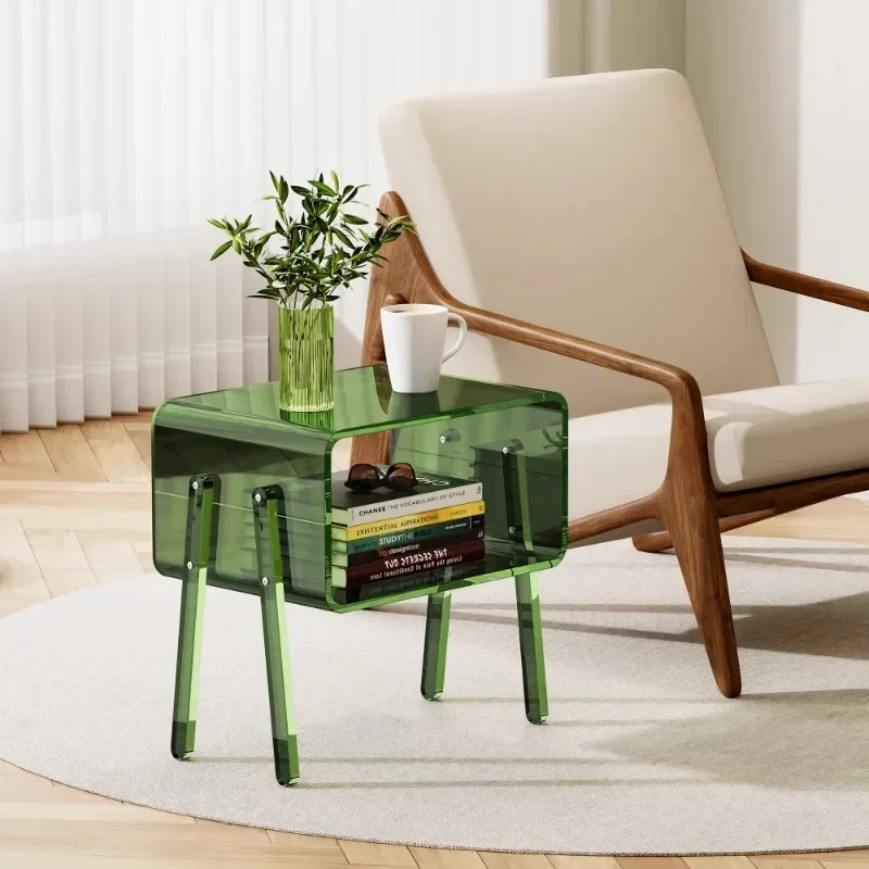 

Acrylic Bedside Table, Small Storage Rack for Home Bedroom, Simple and Luxurious Creative Side Table