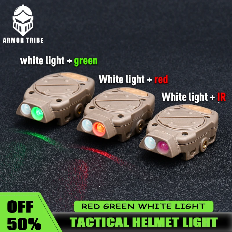 

WADSN Tactical Helmet 20mm Rail Swtch Light Princeton White Green Red IR Signal Flashlight Outdoor TEC Navigation Accessories