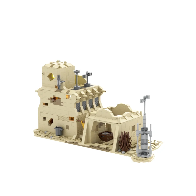 MOC Star Movie Scene Series Tatu Merchant Store Desert House Garage Building Block Famous Architecture Model Brick Toy Gifts