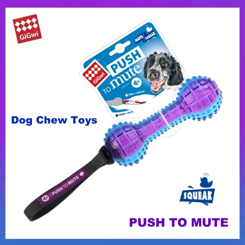 Gigwi Dog Chew Toys Interactive Safe Trainging Dogs Toys with Mute & Squeak Sounding Bouncy & Assorted Colors for All Size Puppy